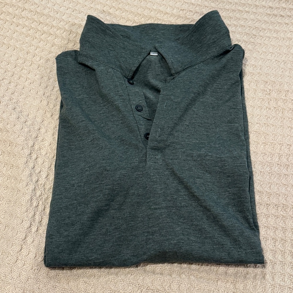 Men's Dark Heather Green Polo Shirt